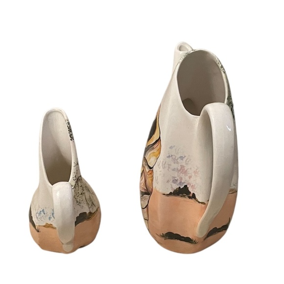 Vintage Pair Of MAMA. S Hand Painted Ceramic Jug - Picture 3 of 12